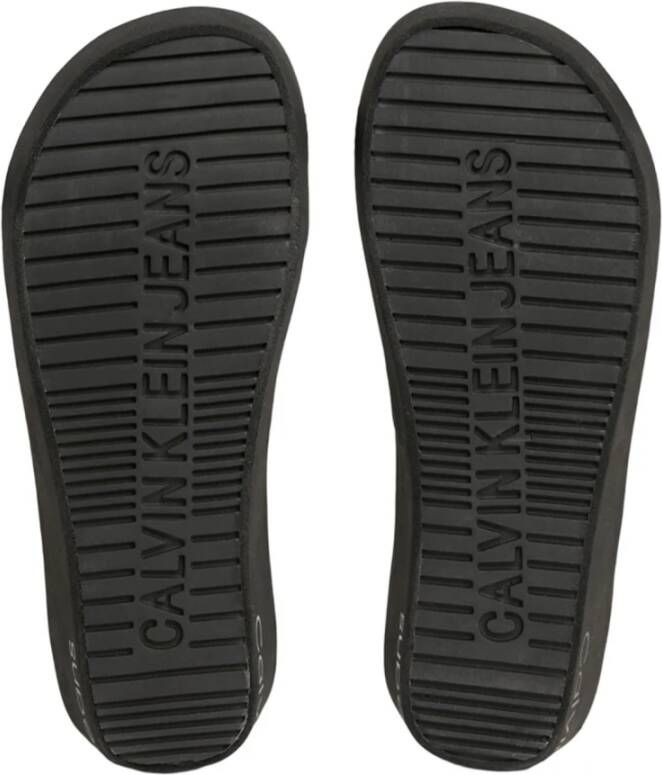 Calvin Klein Jeans Zwarte Casual Textiel Dames Sandalen Black Dames