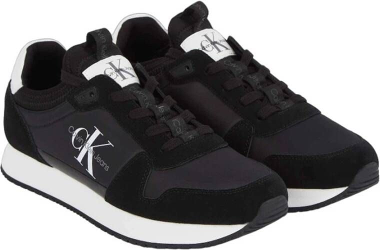 Calvin Klein Jeans Zwarte casual textielsneakers oor heren Black Heren