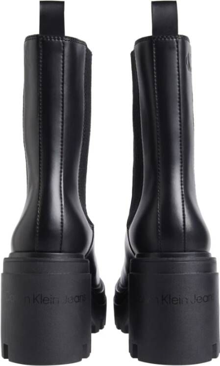 Calvin Klein Jeans Zwarte Chunky Heeled Chelsea Enkellaarzen Black Dames