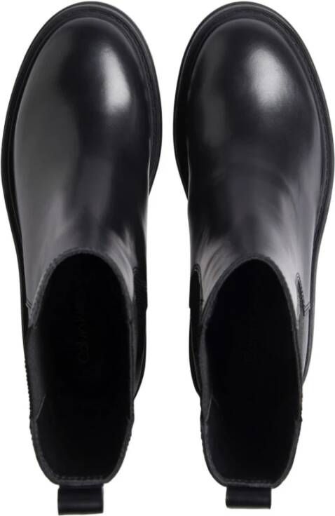 Calvin Klein Jeans Zwarte Chunky Heeled Chelsea Enkellaarzen Black Dames