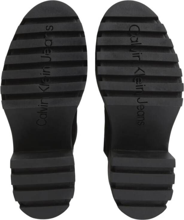 Calvin Klein Jeans Zwarte Chunky Heeled Rits Enkellaarzen Black Dames