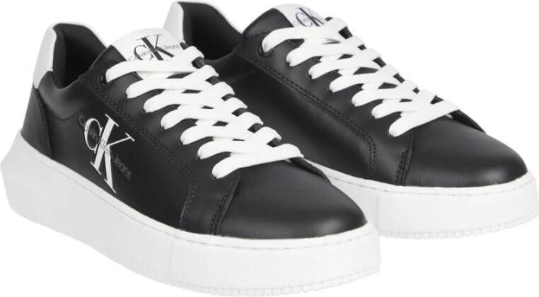 Calvin Klein Jeans Zwarte Chunky Vetersneakers Black Dames