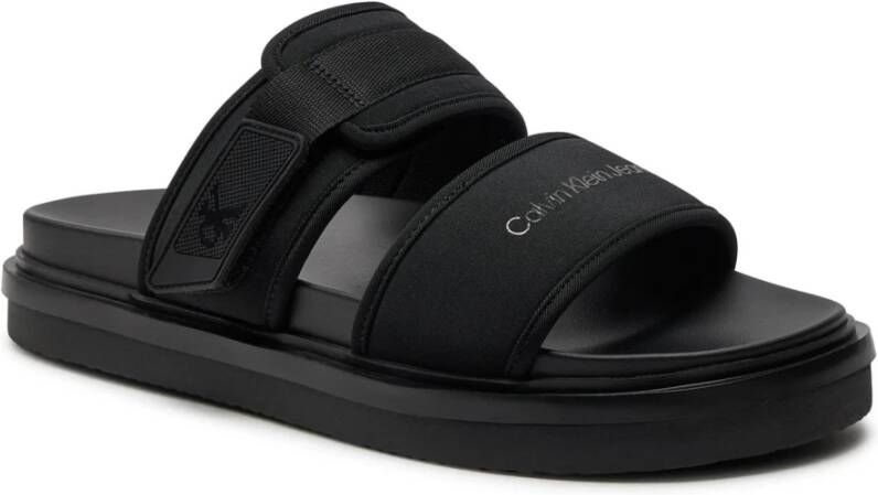 Calvin Klein Jeans Zwarte Clip Bevestiging Sandalen Black Heren