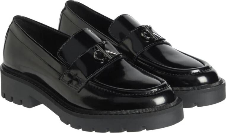 Calvin Klein Jeans Zwarte Combat Loafers voor Vrouwen Black Dames