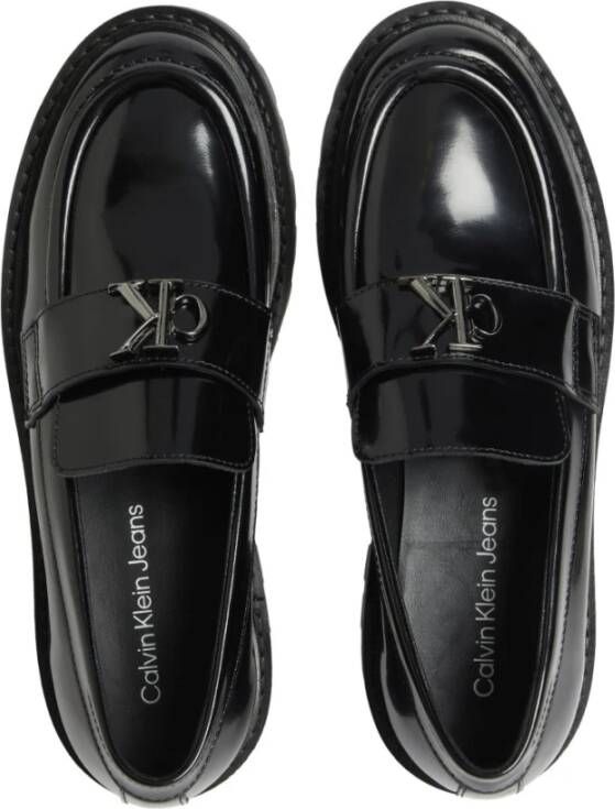 Calvin Klein Jeans Zwarte Combat Loafers voor Vrouwen Black Dames