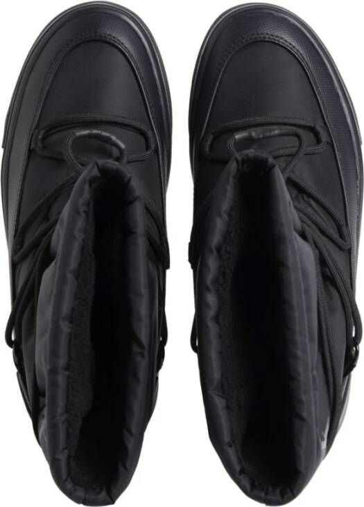 Calvin Klein Jeans Zwarte Flatform Sneeuw Enkellaarzen Black Dames