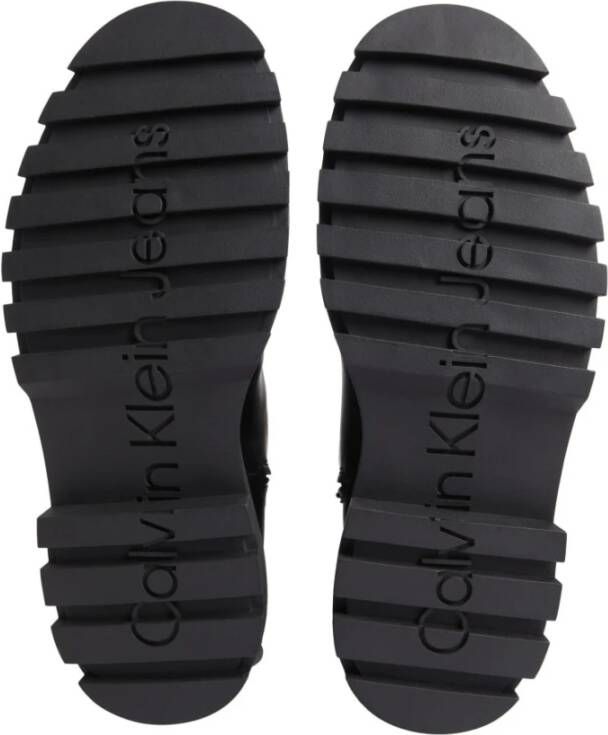 Calvin Klein Jeans Zwarte Kant Rits Enkellaarzen Black Heren