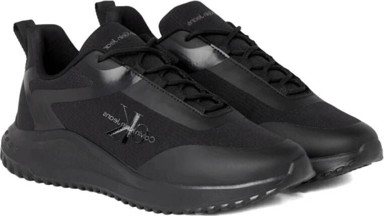 Calvin Klein Jeans Zwarte Lace Mix Sneakers voor Mannen Black Heren