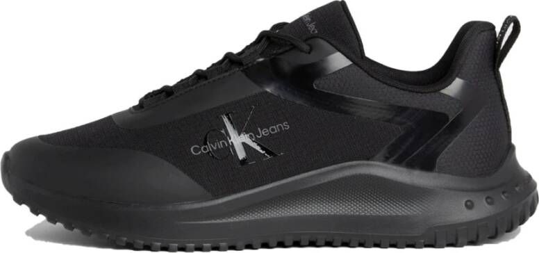 Calvin Klein Jeans Zwarte Lace Mix Sneakers voor Mannen Black Heren