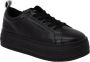 Calvin Klein Jeans Zwarte Leren Sportieve Sneakers Black Dames - Thumbnail 3