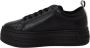 Calvin Klein Jeans Zwarte Leren Sportieve Sneakers Black Dames - Thumbnail 4