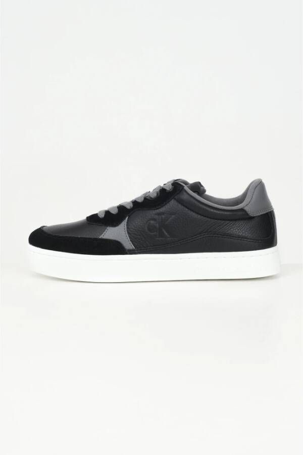 Calvin Klein Jeans Zwarte Sneakers met Suède Detail Black Heren