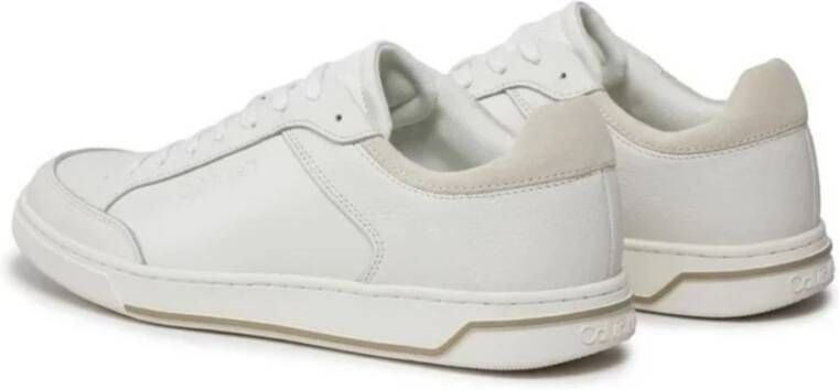 Calvin Klein Lage Top Veterschoenen van Leer White Heren