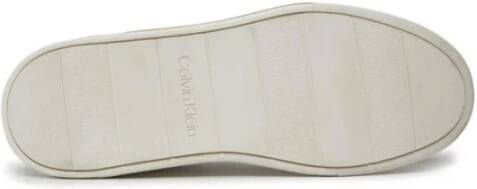 Calvin Klein Lage Top Veterschoenen van Leer White Heren