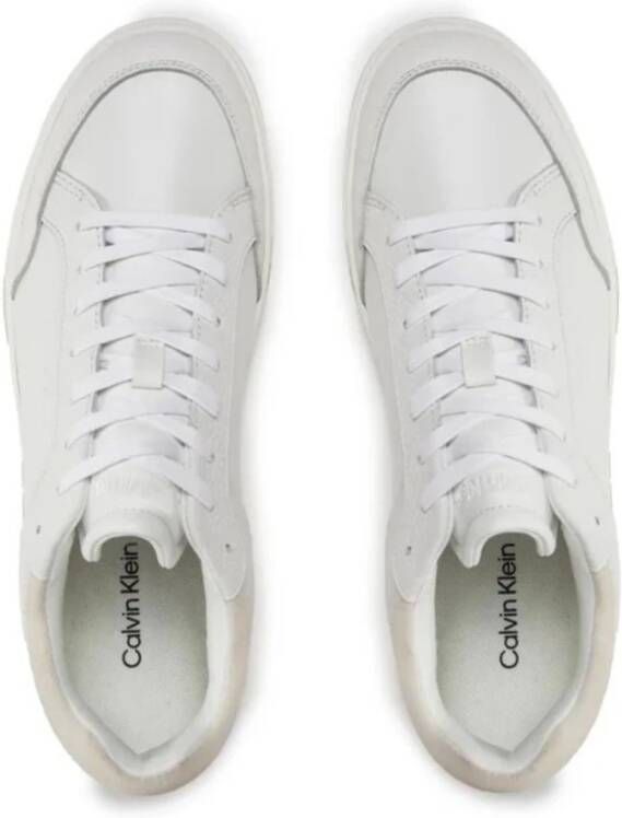 Calvin Klein Lage Top Veterschoenen van Leer White Heren