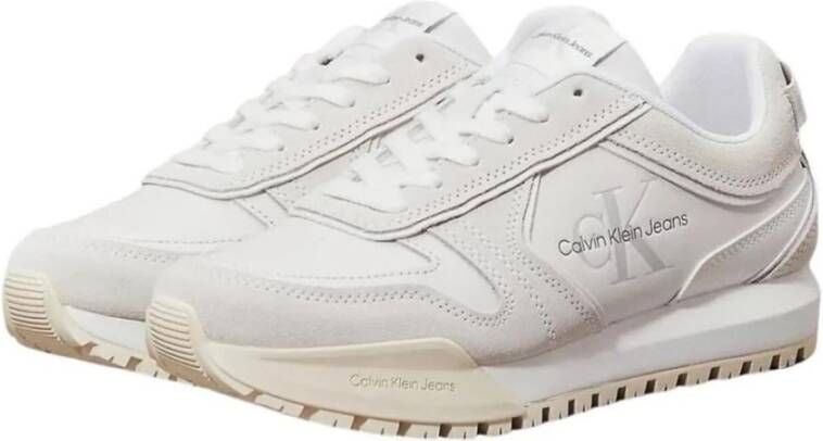 Calvin Klein Leren Hardloopschoenen Toothy Wit White Dames