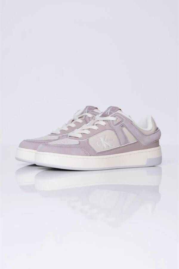 Calvin Klein Leren lage sneakers Violets Black Dames