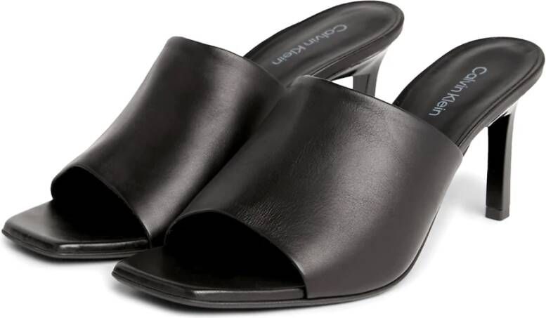 Calvin Klein Leren Sabot Schoenen Black Dames