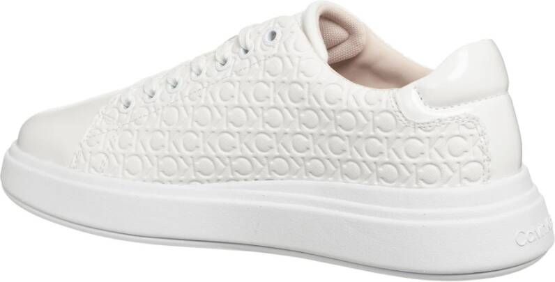 Calvin Klein Logo Patroon Veterschoenen White Dames