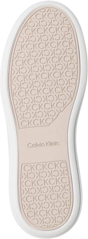 Calvin Klein Logo Patroon Veterschoenen White Dames