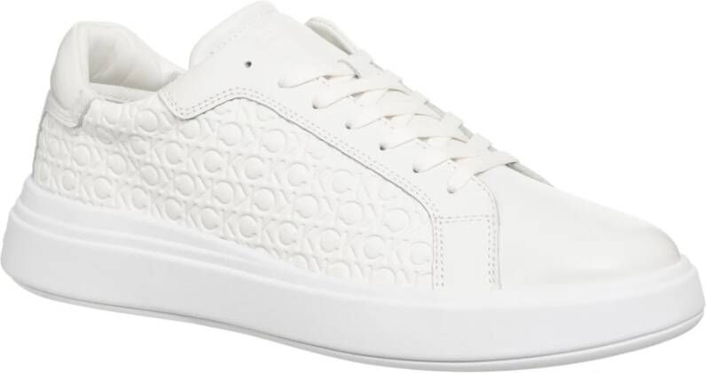 Calvin Klein Logo Patroon Veterschoenen White Heren