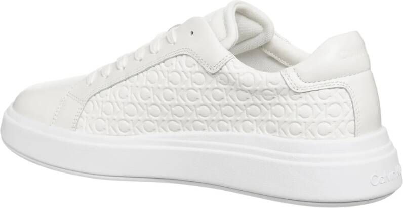 Calvin Klein Logo Patroon Veterschoenen White Heren