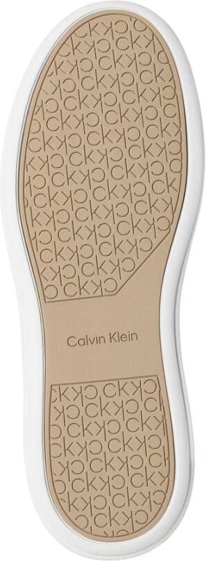 Calvin Klein Logo Patroon Veterschoenen White Heren