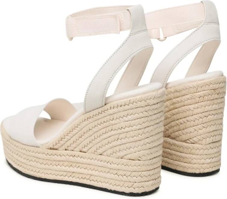 Calvin Klein Multicolor Leren Espadrilles Sandalen White Dames