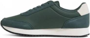 Calvin Klein Premium Leren Sneaker voor Mannen Green Heren