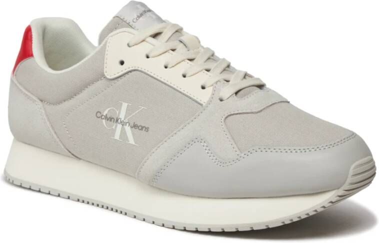 Calvin Klein Retro Runner Leren Textiel Sneakers Gray Heren