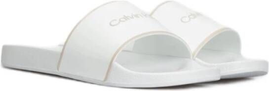 Calvin Klein Rubber Zwembad Slippers Vrouwen White Dames