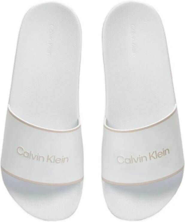 Calvin Klein Rubber Zwembad Slippers Vrouwen White Dames