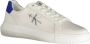 Calvin Klein Witte polyester sneakers met veters print contrastdetails logo White Heren - Thumbnail 3