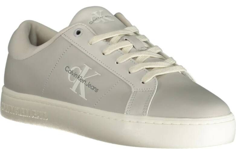 Calvin Klein Sportieve Grijze Veterschoenen met Contrastdetails Gray Heren