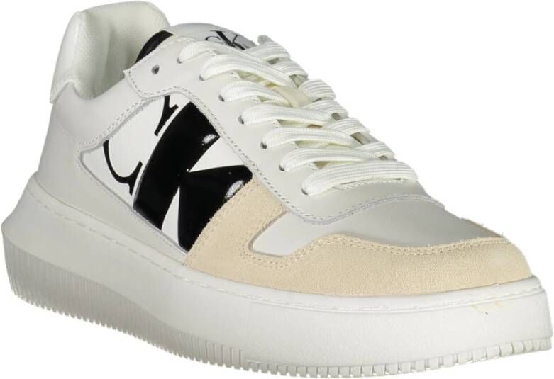 Calvin Klein Sportieve witte sneakers met logoprint White Dames