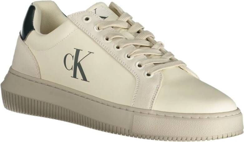 Calvin Klein Sportieve witte sneakers met print en logo White Heren