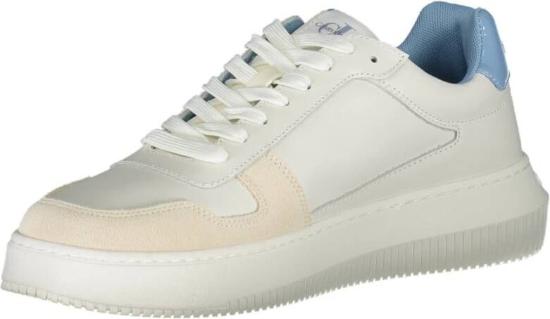 Calvin Klein Sportieve witte vetersneakers met logo White Heren