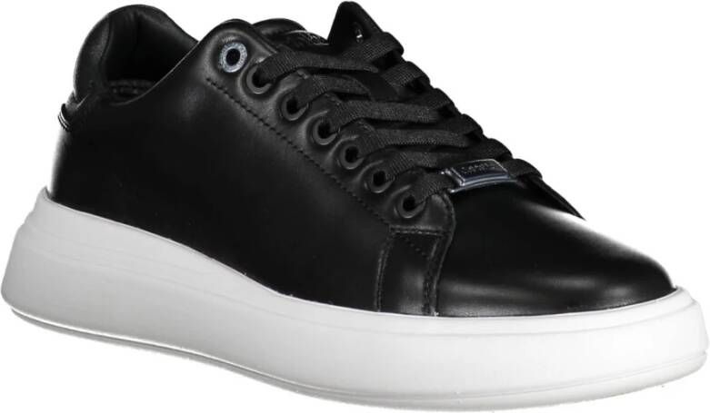 Calvin Klein Sportieve zwarte damessneakers met contrastdetails Black Dames