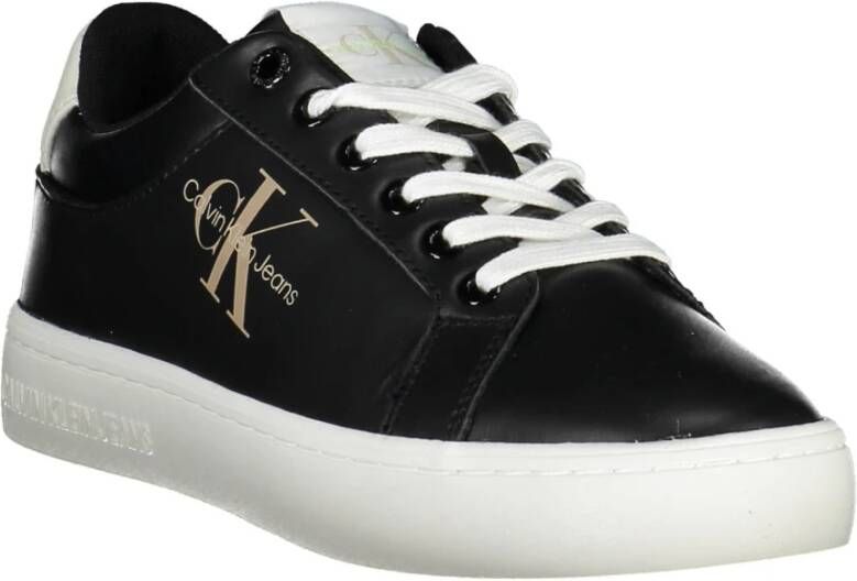 Calvin Klein Sportieve zwarte damessneakers met contrastdetails Black Dames