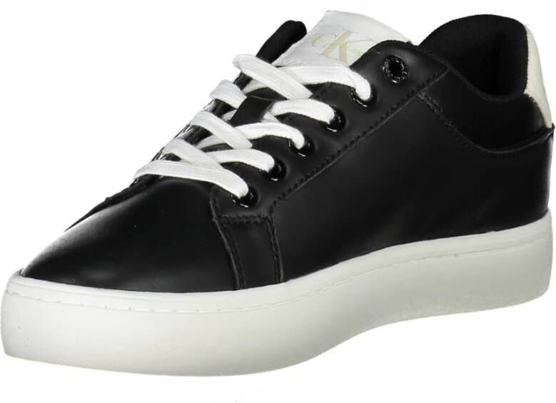 Calvin Klein Sportieve zwarte damessneakers met contrastdetails Black Dames