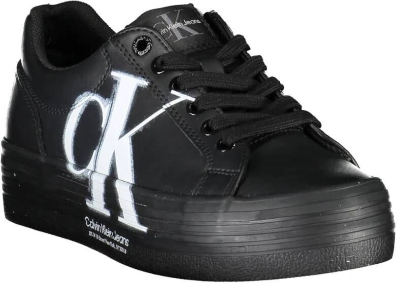 Calvin Klein Sportieve zwarte damessneakers met logoprint Black Dames