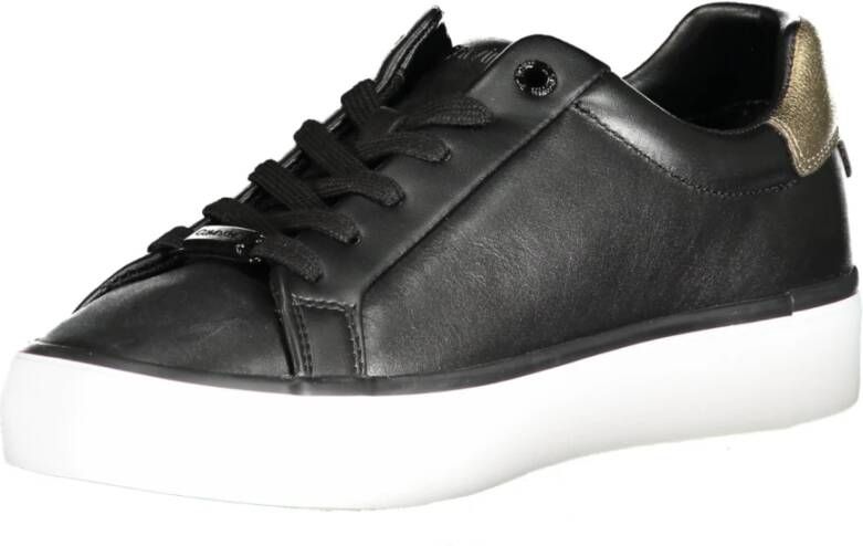 Calvin Klein Sportieve Zwarte Veterschoenen met Contrastdetails Black Heren