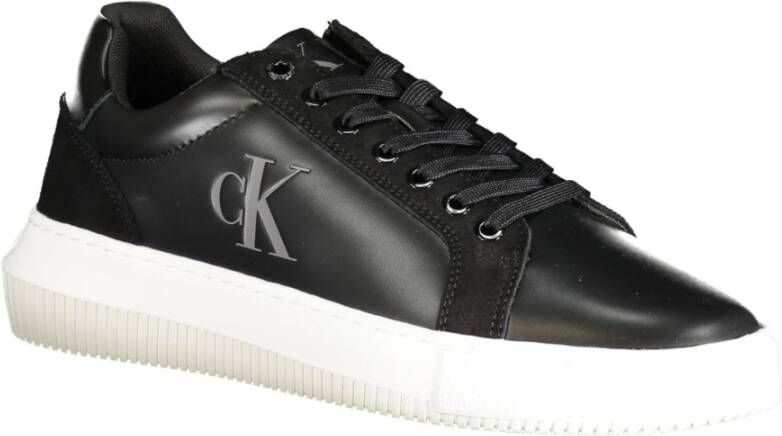 Calvin Klein Sportieve Zwarte Veterschoenen met Print Black Heren