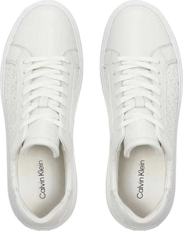 Calvin Klein Stijlvolle Vetersneakers White Heren