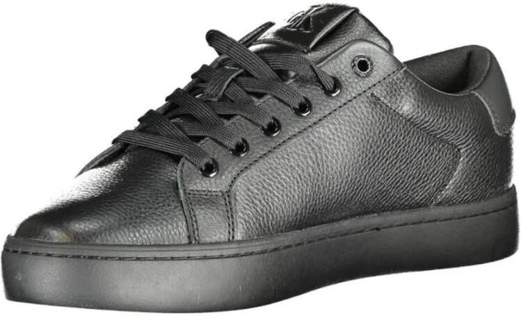 Calvin Klein Stijlvolle Zwarte Polyester Sneaker voor Mannen Black Heren