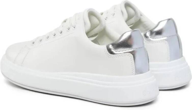 Calvin Klein Verhoogde Cupsole Veterschoenen van Leer White Dames