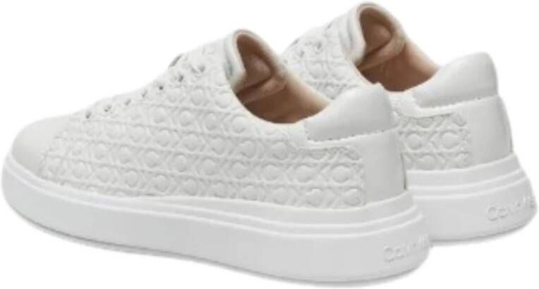 Calvin Klein Veterschoenen Cupsole Mono Stijl White Dames