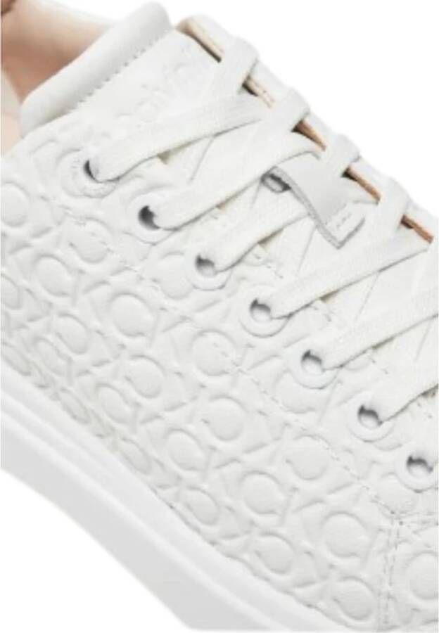 Calvin Klein Veterschoenen Cupsole Mono Stijl White Dames