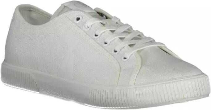 Calvin Klein Witte Katoenen Sneaker met Contrasterende Details White Heren