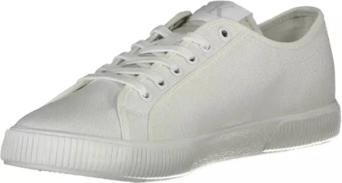 Calvin Klein Witte Katoenen Sneaker met Contrasterende Details White Heren